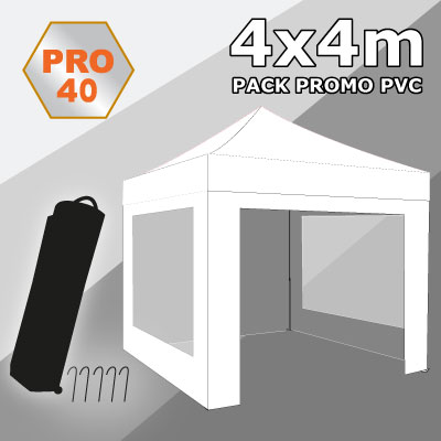 Tente pliante 4x4 PRO40 Pack promo PVC "Bâche Camion