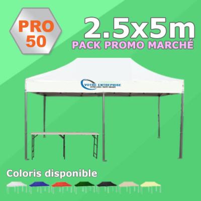 Tente Pliante 2.5x5 PRO50 Pack Promo MARCHÉ