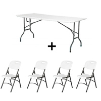 Lot Table 180cm + 4 chaises