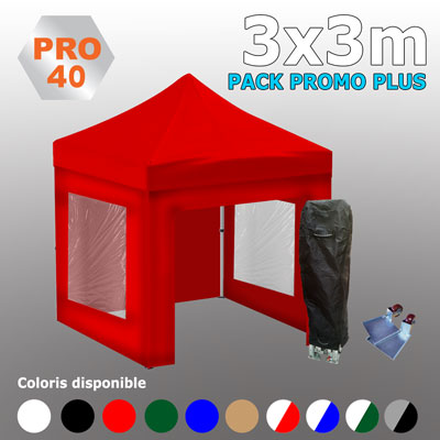 Tente pliante 3x3 PRO40 Pack promo +