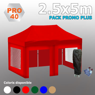 Tente pliante 2.5x5 PRO40 Pack promo +