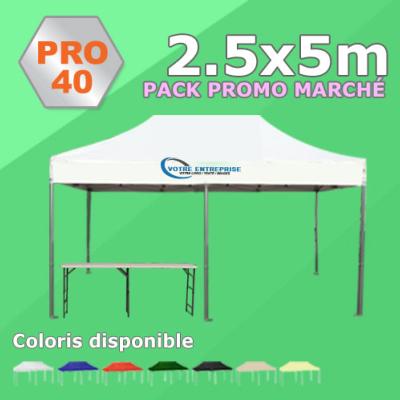 Tente Pliante 2.5x5 PRO40 Pack Promo MARCHÉ
