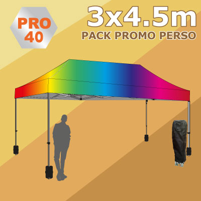 Tente Pliante 3x4.5m PRO40 Pack Promo Perso