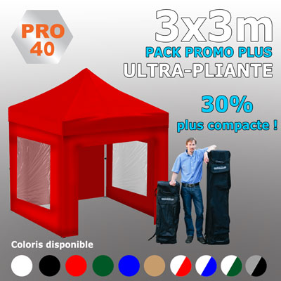 Tente ultra pliante 3x3 PRO40 Pack promo +