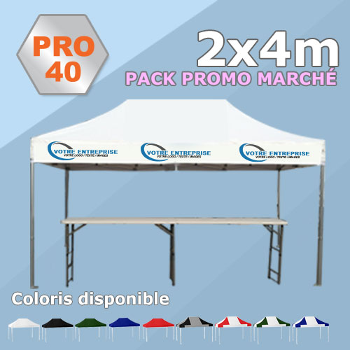 Tente Pliante 2x4 PRO40 Pack Promo MARCHÉ