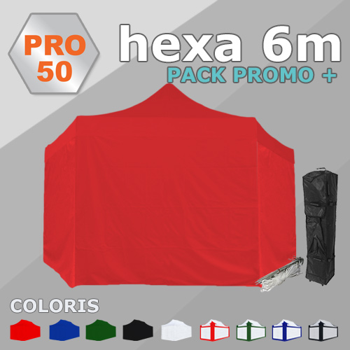Tente pliante hexa 6m PRO50 Pack promo +