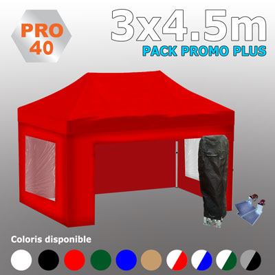 Tente pliante 3x4.5 PRO40 Pack promo +