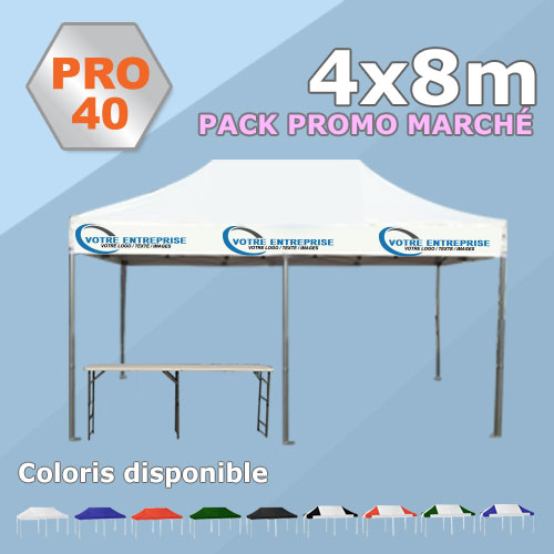 Tente Pliante 4x8 PRO40 Pack Promo MARCHÉ