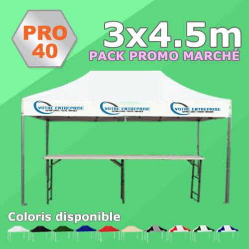 Tente Pliante 3x4.5 PRO40 Pack Promo MARCHÉ