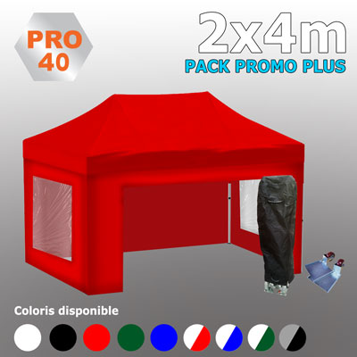 Tente pliante 2x4 PRO40 Pack promo +