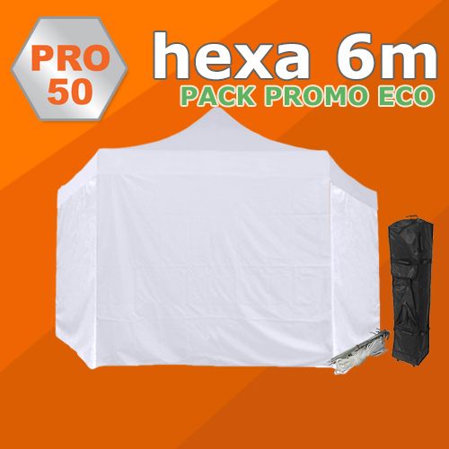 Tente pliante hexa 6m PRO50 Pack promo ECO