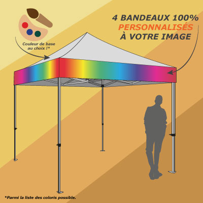 Toit seul avec 4 bandeaux 100% imprimés