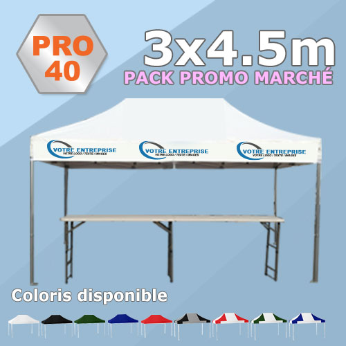 Tente Pliante 3x4.5 PRO40 Pack Promo MARCHÉ