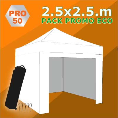 Tente pliante 2.5x2.5 PRO50 Pack promo ECO
