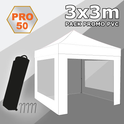 Tente pliante 3x3 PRO50 Pack promo PVC "Bâche Camion