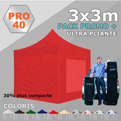 Tente ultra pliante 3x3 PRO40 Pack promo +