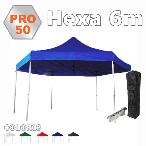 Tente pliante Hexa 6m PRO50 couleur au choix