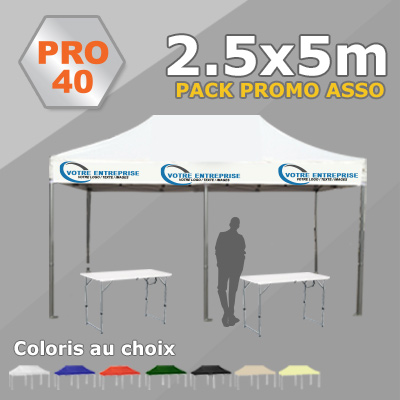 Tente Pliante 2.5x5 PRO40 Pack Promo ASSO