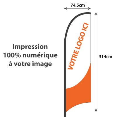 Oriflamme drapeau publicitaire