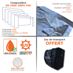 Tente pliante 4x8 PRO50 Pack promo PVC "Bâche Camion