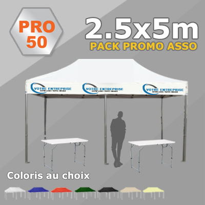 Tente Pliante 2.5x5 PRO50 Pack Promo ASSO